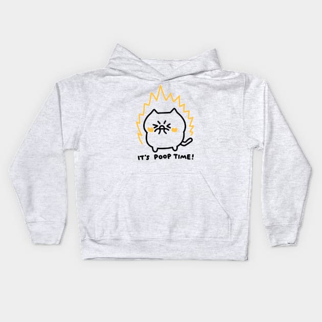 It's poop time cat Kids Hoodie by Robot Dance Battle